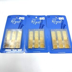 NEW Lot 3 x 3-pack‎ Rico Royal Alto Saxophone Reeds Strength 2.5 Sax RJB0325